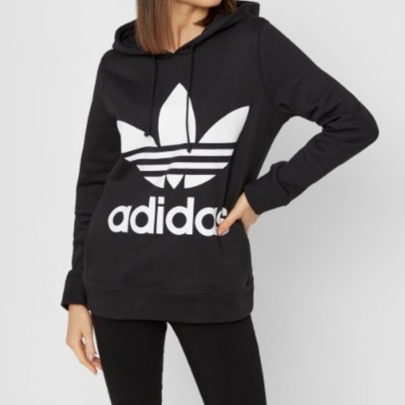 adidas Tops - Adidas Black Trefoil Hoodie Women’s Small